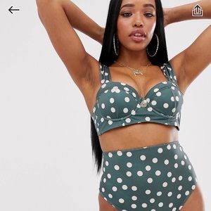 ASOS Polka Dot High Waisted Bikini Set